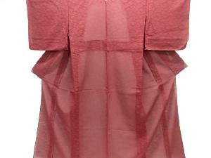 紗 すかし織波模様一ツ紋色無地着物